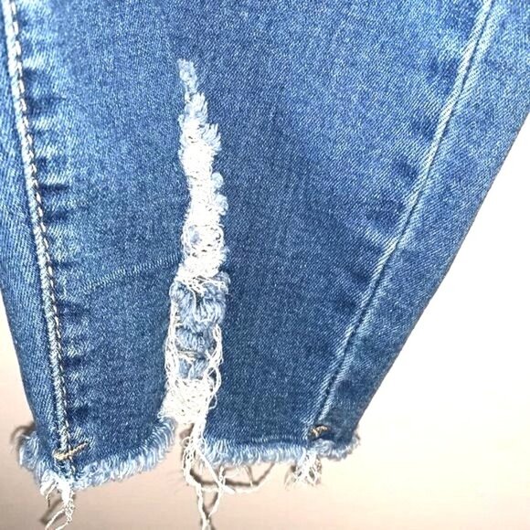 Shein Curve 2XL Distressed Blue Denim Jeggings With Elastic Waistband - Picture 6 of 10